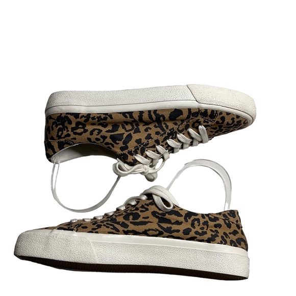 Madewell Sidewalk Low-Top Leopard Print Recycled Canvas Sneaker Size 8.5 - Picture 6 of 15